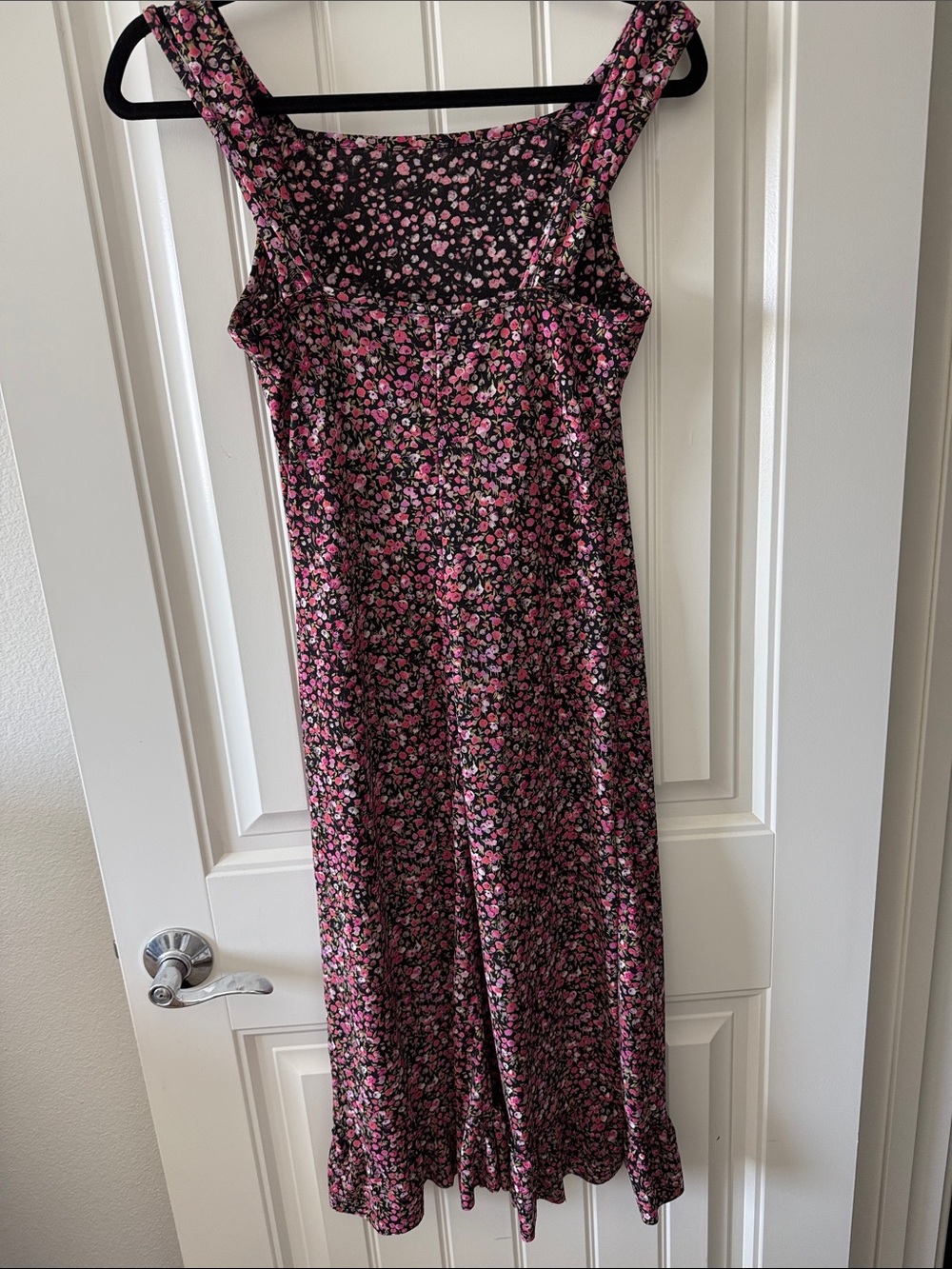 Y2K 2000s Rom com Sleeveless Pink Floral Midi Dress - Picture 5 of 6